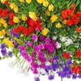 thumbnail image 3 of Artificial Flowers Outdoor, UV Resistant Faux Artificial Plants Shrubs Plastic Flower Bulk for Hanging Planter Porch Window Home Wedding Fall Summer Decor (Multi Color), 3 of 5