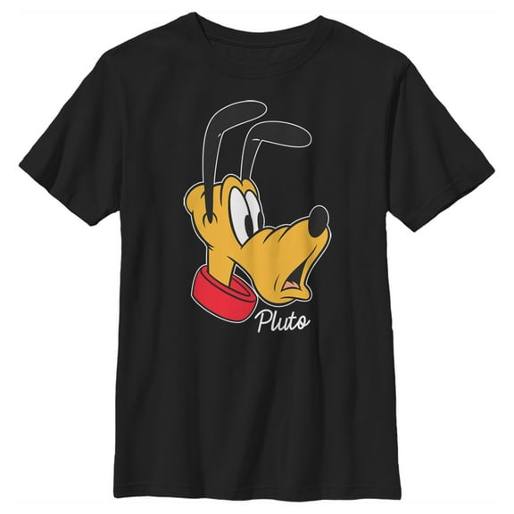 Boy's Mickey & Friends Pluto Portrait  Graphic Tee Black Medium