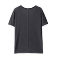 thumbnail image 5 of Helii Black Womens Tops Women's V Neck Half Sleeve Solid Casual Loose Fit Basic T-Shirt Top for Women, 5 of 6