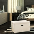 thumbnail image 1 of Reposapiés plegable con almacenamiento perfecl otomano acolchado beige, 1 of 8