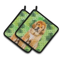Caroline's Treasures Tibetan Mastiff St Patrick's Pair of Pot Holders