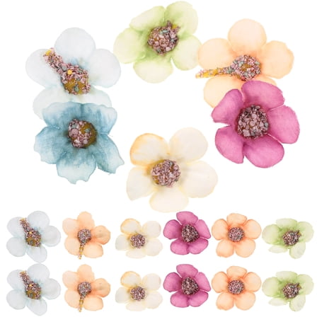 RENACLIPY 50 Sets Small Artificial Daisies in Assorted Colors Silk Fabric Flowers for Nursery, Christmas, Home and Party Decorations