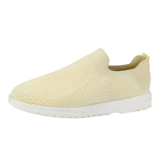 HBFAGFB Slip on Sneakers Women Ladies Flat Bottomed Casual Shoes Suitable for Daily Wear Beige Size 40