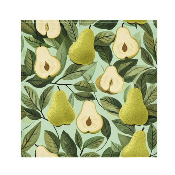 Napkin Satin Napkin 20*20Inchx1 Kitchen Towel Dinner Plate Towel Decorative Towel Napkin Tea Towel Suitable For Kitchen Table Green Pear