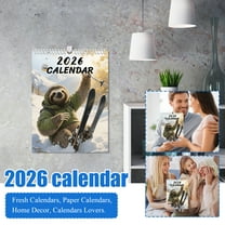 Sloths Calendar 2026 21 x 28 cm Enduring Paper Wall Calendar with Hanging Loop Winter Scenes for Home Office Decor