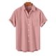thumbnail image 2 of Mens Manga Corta Botón Abajo Camisas, Cuello de Vuelta Impresa Blusa, Top de Verano de la Moda Casual, 2 of 9