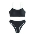 thumbnail image 5 of Linfrsh Push Up Bikini Sets for Women,Sexy Thong Swimsuits High Waisted Swim Suit Black,M, 5 of 7