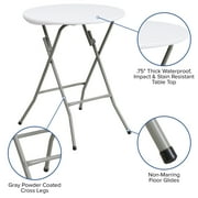 Flash Furniture Elon 2' Round All-Occasion Plastic Folding Event Table, White