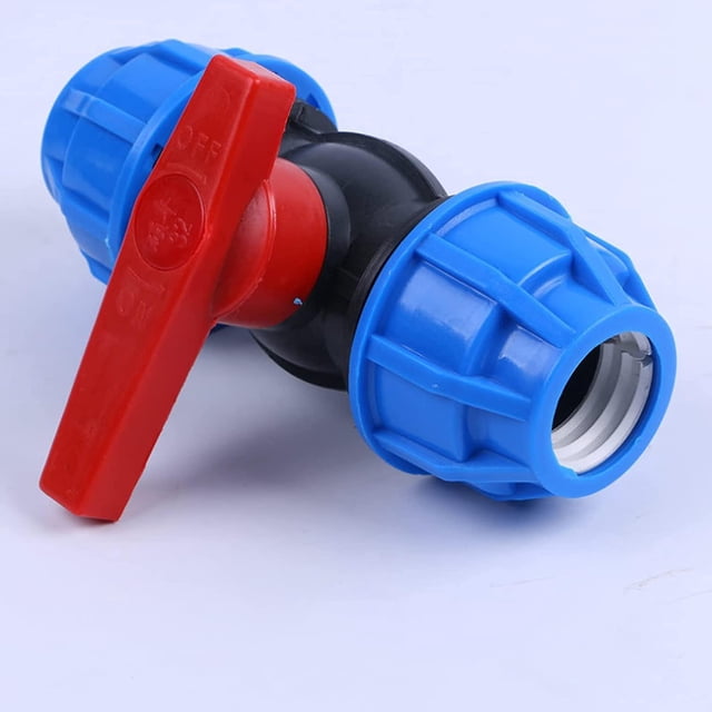 Válvula De Bola Fabricada En Polietileno Mdpe 20 Mm Manguito De Compresión Presión Nominal 16 Bar A 20 C Solo Para Sistemas De Agua Fría Apta Para Piscinas, ZefeiWu 8390614391314