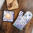 thumbnail image 5 of Lavenderand Butterflies Kitchen Oven Mitt and Pot Holder Sets 2 Pcs for Baking, Cooking and Grilling, Heat Resistant Up To 392 °F, 5 of 7