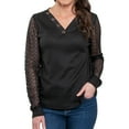 thumbnail image 2 of Elsie & Zoey Dru Lace Long Sleeve Thermal V-Neck Sweater for Women, 2 of 8