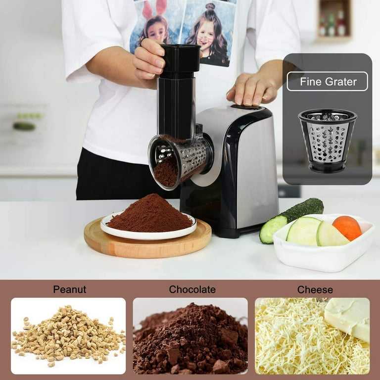 Anatole Electric Cheese Grater Shredder 250W Stainless Steel Automatic  Vegetable Chopper Slicer Professional Salad Maker Food Processor Machine  with 5