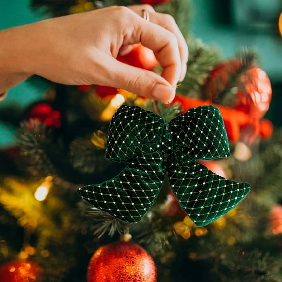 Elegant Velvet Christmas Bow for Tree Decorations, Wreaths, Gift Wrapping, and Holiday Home Décor with Easy-Hang Loop