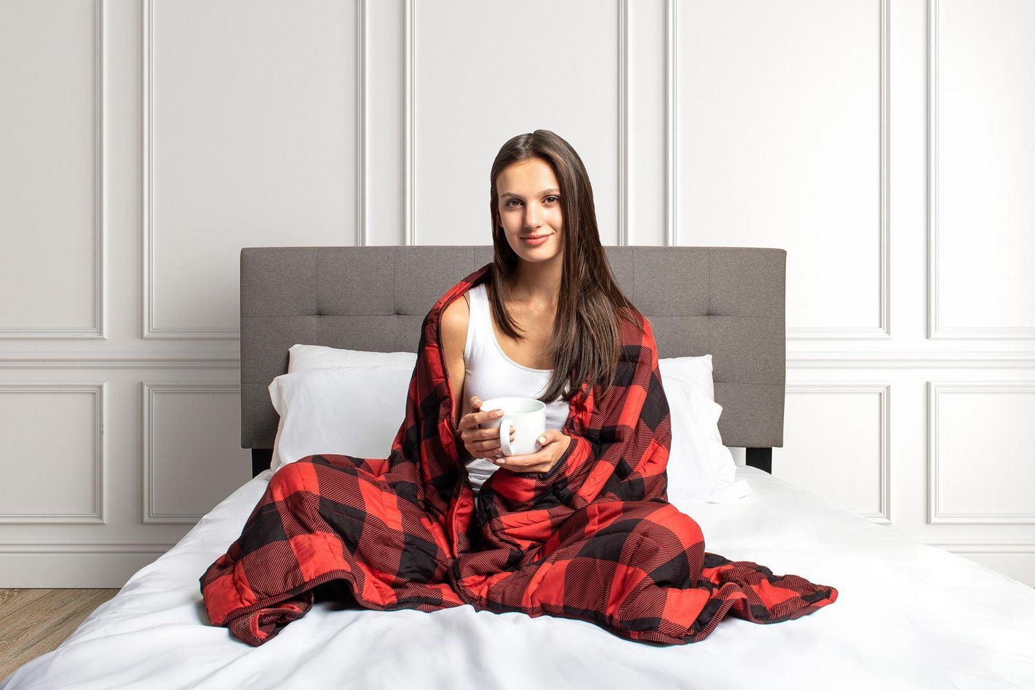 Safdie & Co. Weighted Blanket Red Black