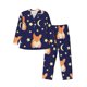 thumbnail image 1 of Fotbe Corgi Lying With Moons And Stars Pijama de Hombre con Estampado de Manga Larga, Conjunto de 2 Piezas, Ropa de Dormir Suave y Cómoda con Bolsillos-Small, 1 of 7