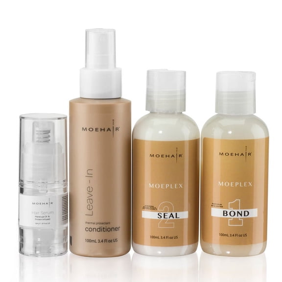 Moehair Hair Care Travel Kit | Pack of Moeplex Bond, Moeplex Seal, Hair Serum and Leave-In Conditioner