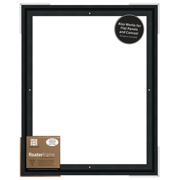 Ampersand Art Floaterframes Bold Edge (3/8" Face) 1-7/8" Frame Profile for 7/8" Deep Artwork 16" x 20" Black