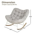 thumbnail image 3 of EVERITE Steel Patio Rocking Chair with Padded Cushion, Beige, 3 of 7