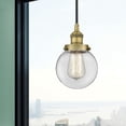 thumbnail image 2 of 616-1PH-BB-G202-6 Innovations Lighting Beacon - 1 Light Mini Pendant In Industrial Style-9.5 Inches Tall and 6 Inches Wide-Brushed Brass Finish-Clear, 2 of 2