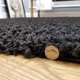 thumbnail image 2 of Maxy Home Bella Solid Black 5 ft. Round Shag Area Rug, 2 of 4