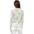 thumbnail image 6 of MODA NOVA Junior's Long Sleeve Lace See Through Floral Color Block Blouse Light Blue XXL, 6 of 7