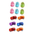thumbnail image 4 of Huevos de Pascua precargados, rellenos para cestas de Pascua con juguetes, huevos de Pascua coloridos, rellenos para fiestas de Pascua, premios de carnaval 12 Uds. Coche de juguete., 4 of 9
