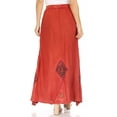 thumbnail image 2 of Sakkas Zarah Women's Boho Embroidery Gypsy Skirt with Lace Elastic Waist Pockets - Cayenne - Plus Size, 2 of 5