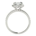 thumbnail image 4 of 1.75 Carat Halo Moissanite & Natural Diamond Engagement Ring In 14K White Gold In Ring Size 6.5, 4 of 6
