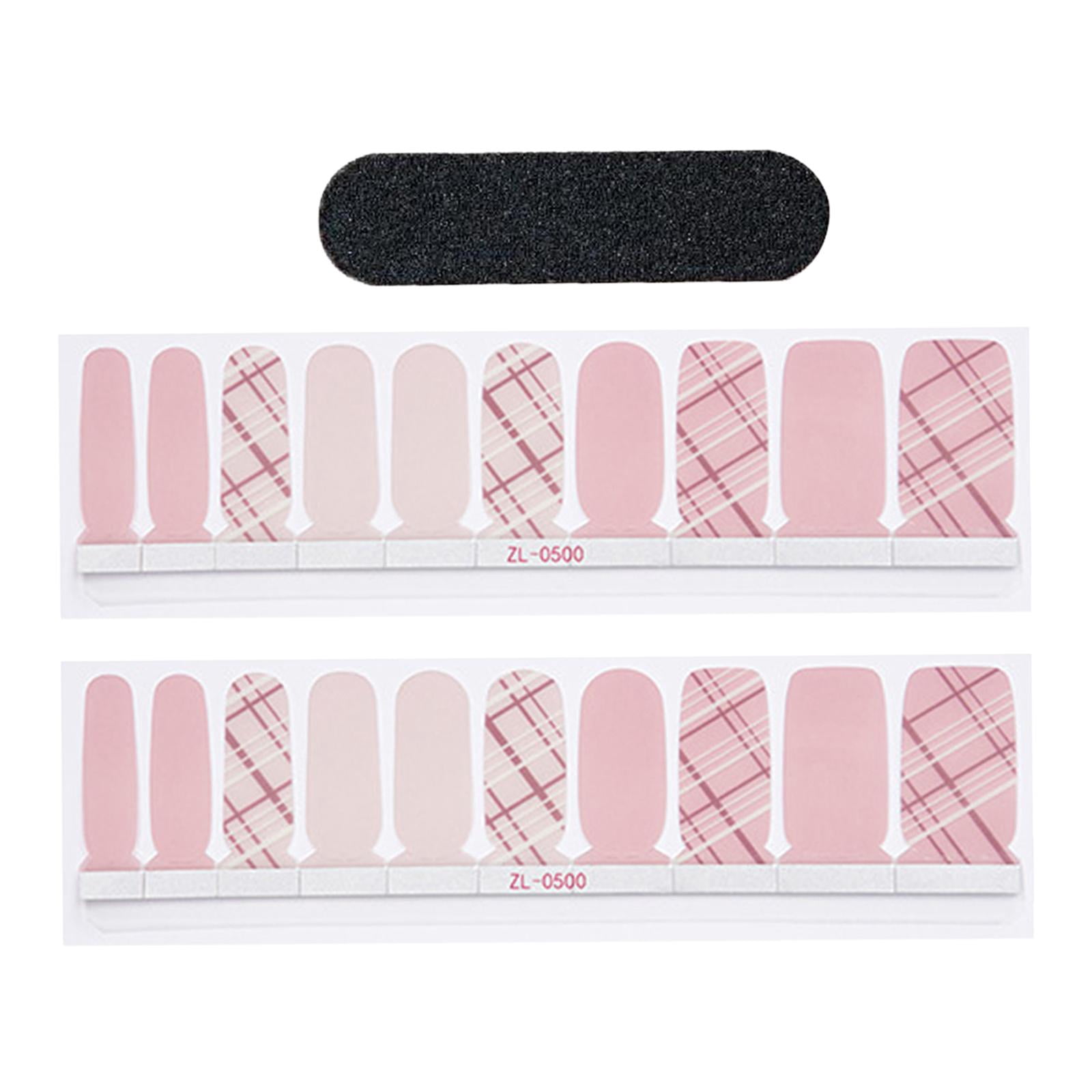 Serenable 5xSemi Cured Gel Nail Strips for Women Easy to Apply and Remove with Nail File