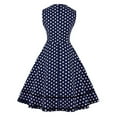 thumbnail image 4 of Zpanxa 1950's Dresses for Women Vintage, Sleeveless Hollow Mid-Length Dress, Formal Stretch Slim High Waist Swing Dress, Audrey Hepburn Style Party Dresses Navy 3XL, 4 of 4