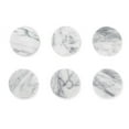 thumbnail image 4 of Fox Run Natural White Polished Marble Stone Coasters, 3.5" Diameter, Set of 6, 4 of 8