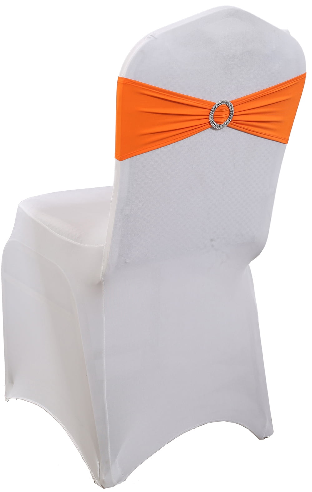 Spandex Stretch Wedding Chair Cover Bow Band Sashes With Buckle Slide 40*14cm 