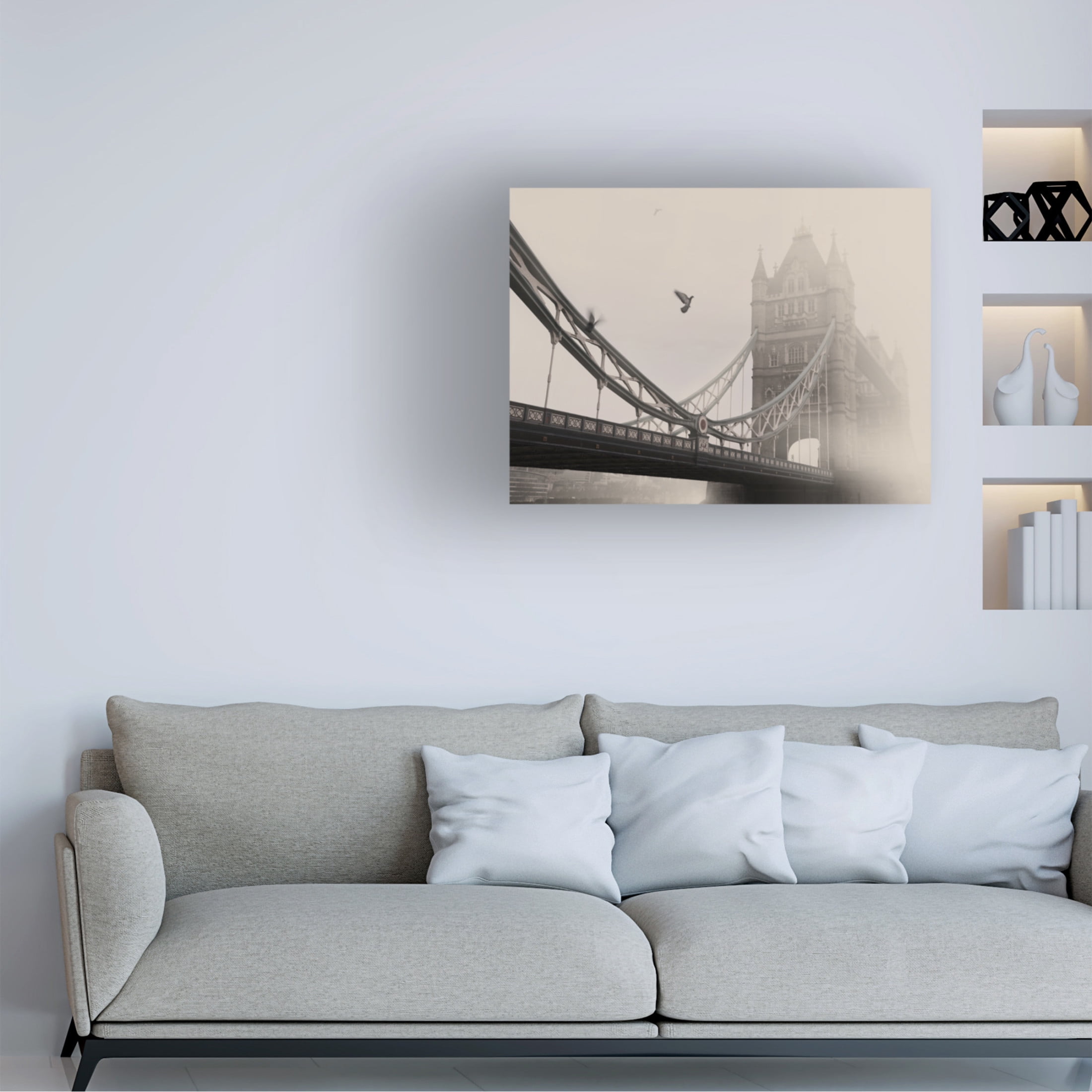 Canvas Wall Art - Lena Weisbek 'Tower Bridge' Wall Art for Living Room, Bedroom, or Office Décor by Trademark Fine Art - 47 x 35 Inches