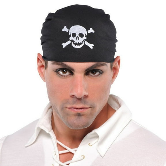 Adult Black Bandana with Pirate Skull