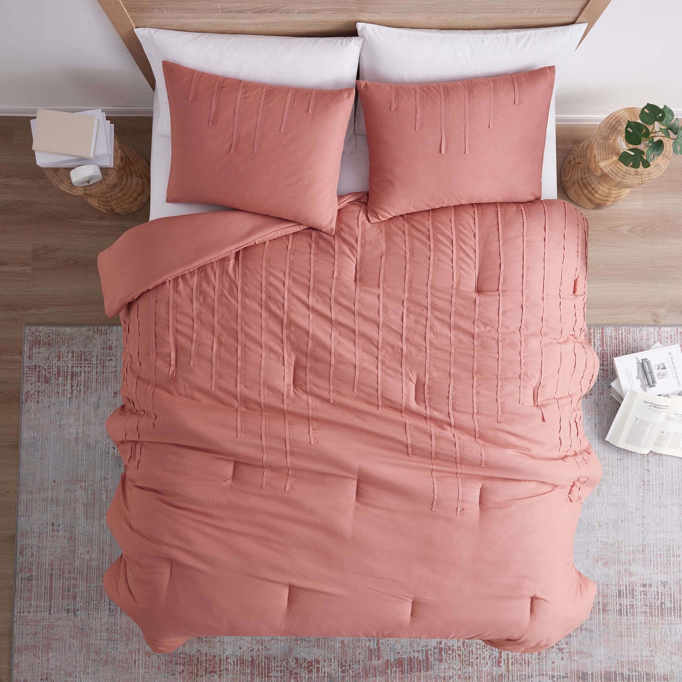 Jade + Oake Ridney 2-Piece Red Striped Comforter Set, Twin/Twin XL