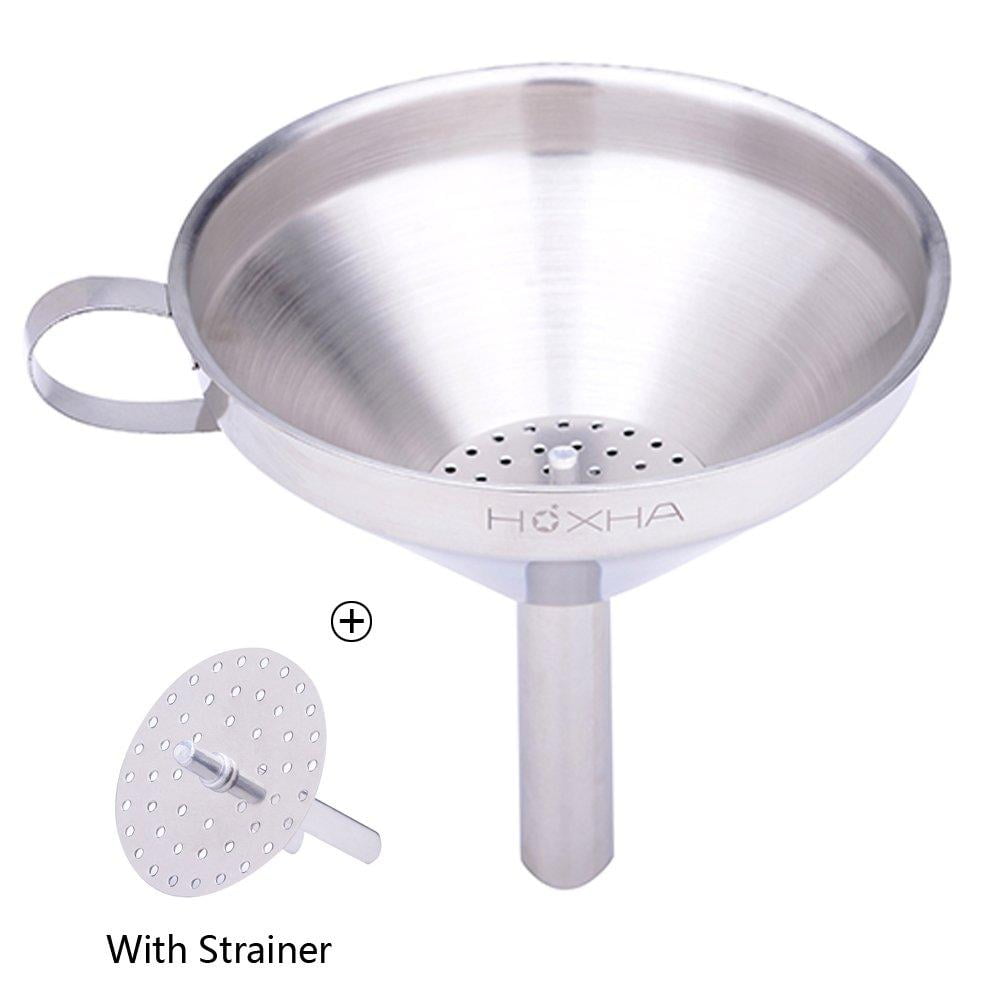 Stainless Steel Kitchen Funnel with Removable Strainer/Filter for