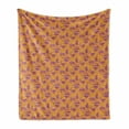 thumbnail image 1 of Leopard Soft Flannel Fleece Throw Blanket, Exotic Wild Animal Silhouettes on a Spotty Backdrop, Cozy Plush for Indoor and Outdoor Use, 50" x 70", Orange Purple, by Ambesonne, 1 of 6