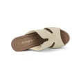 thumbnail image 4 of BLISSFUL STEP Women's Faux Suede Platform High Block Heel Slides Sandals Beige 10, 4 of 7