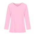 thumbnail image 5 of OKBOP Breast Cancer Scrub Tops Women,Casual V-Neck Long Sleeve Solid Loose Shirt Green Blouses For Women Breast Cancer T- Shirt, 5 of 6