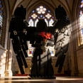 thumbnail image 2 of Gothic Dark Angel Building Block Set, 423Pcs Fallen Angel 3D Model, Winged Reaper Figurine with Red Roses Decor, 2 of 7