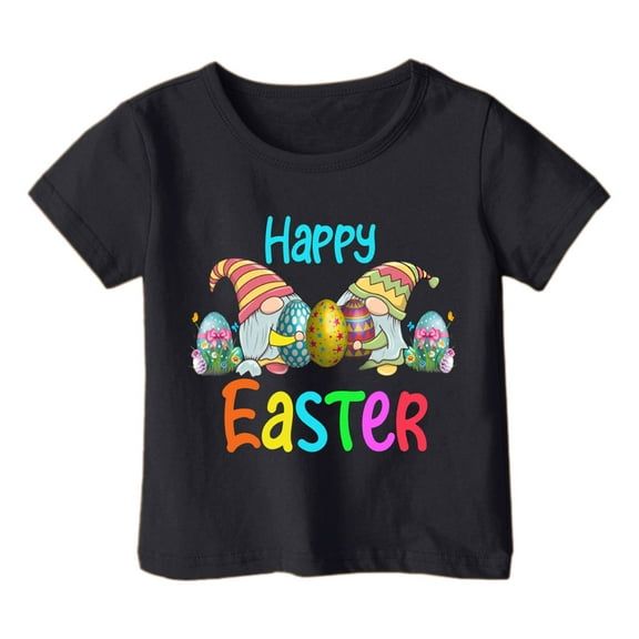 Hihipz Toddler Girl's Easter T Shirt Kids Easter Print Tshirt Summer Casual Crewneck Tee Tops,Sizes 3-4T