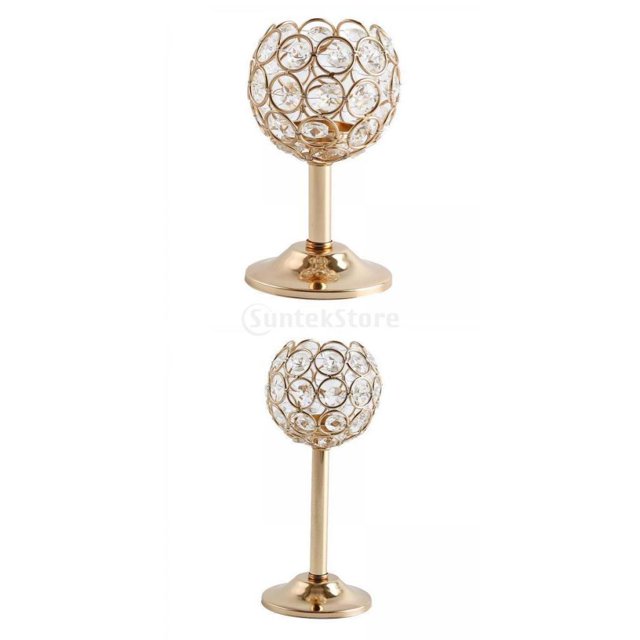 2 Piezas de candeliere de Cristal para Boda, , , Dormitorio, Decoración, candeliere BLESIY Portavelas de mosaico