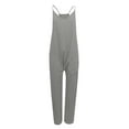 thumbnail image 4 of Comdrip Womens Jumpsuit, Womens Casual Summer Jumpsuit Sleeveless Loose Solid Color Comfortable Strap Loose Jumpsuit Pocket Jumpsuit for Women Overalls for Women Grey2 2XL, 4 of 5