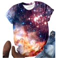 thumbnail image 4 of Women's 2025 Starry Galaxy Shirt 3D Galaxy Print T Shirt Glitter Shirt Fashion Starry Summer Shirt Round Neck Short Sleeve Top Carnival Outfit, 4 of 4