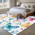 thumbnail image 4 of Large Area Rugs for Living Room Bedroom, Spring Colorful Butterflies 8'x10' Rug Washable Carpet Runner Indoor Outdoor, Spring Floral Art Decor Non Slip Floor Mats Rug for Kitchen, Patio, 4 of 8