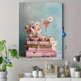 thumbnail image 4 of UXIEQU Floral Books Martini Glass Canvas Wall Art 15.75x11.81 Inches, 4 of 8