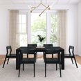 thumbnail image 2 of Plank+Beam 72" Modern Solid Wood Dining Table Set, Black Wirebrush, + 6 Chairs Black, 2 of 6