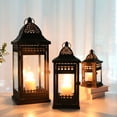 thumbnail image 6 of Decorative 3 Set of 20/14.5/9.5'' H Metal Candleholder for Home Patio Garden(Black), 6 of 6