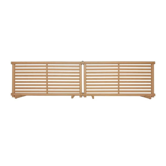 Portable Puppy 1.9 ft. H x 3.6 ft. W Slatted Panel Flat-Top WoodTek Vinyl Cedar Color Fence Kit (2-Pack)
