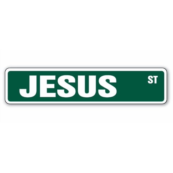 JESUS Street Sign Childrens Name Room Sign | Indoor/Outdoor |  18" Wide